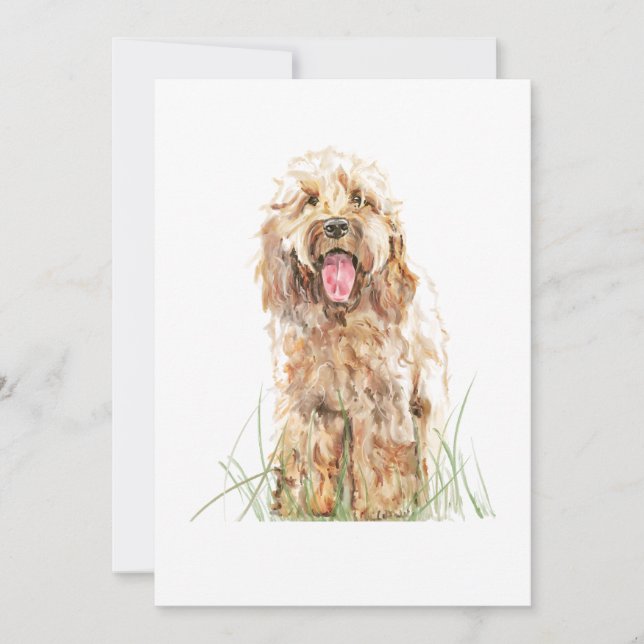 Cockapoo Dog Greeting Card – Watercolor Pet Art (Front)