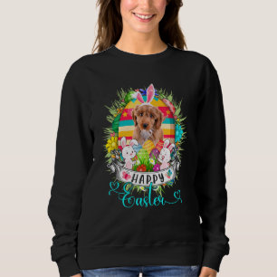 Cockapoo Dog In Easter Eggs Basket Bunnies Happy E Sweatshirt