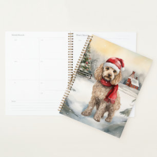 Cockapoo Dog in Snow Christmas  Planner