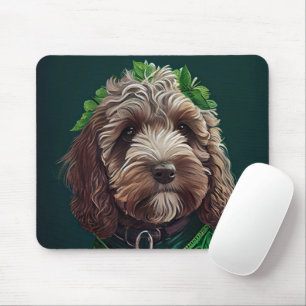 Cockapoo Dog in St. Patrick's Day Dress Mouse Mat