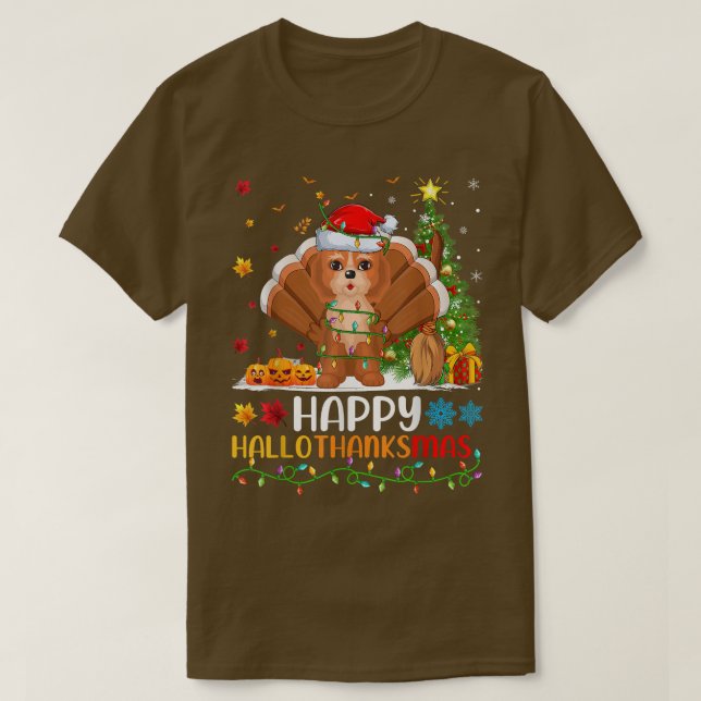 Cockapoo Dog Lover Funny Happy Cockapoo HelloThank T-Shirt (Design Front)