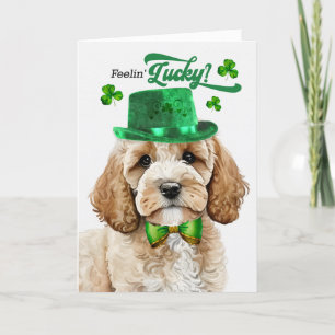 Cockapoo Dog Lucky St Patrick's Day Holiday Card