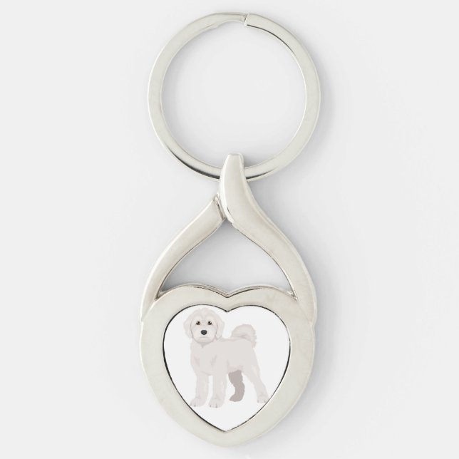 Cockapoo dog mix key ring (Front)