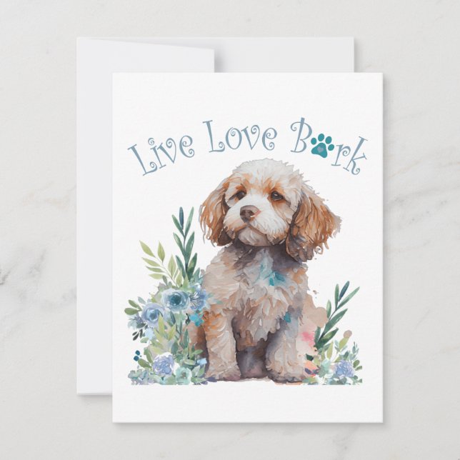 Cockapoo Dog Mum Floral Card (Front)