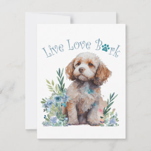 Cockapoo Dog Mum Floral Card