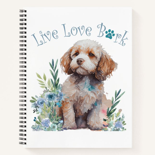 Cockapoo Dog Mum Floral Notebook (Front)
