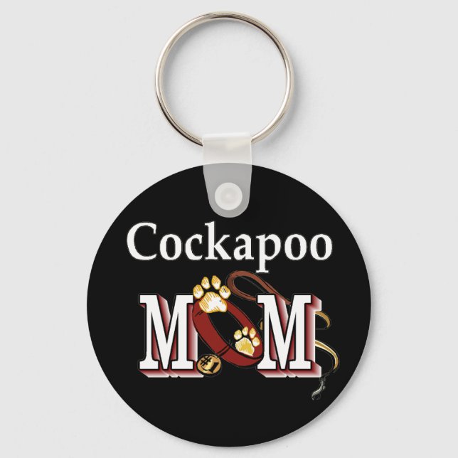 Cockapoo Dog Mum Gifts Key Ring (Front)