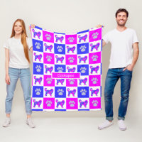 Cockapoo Dog & Paw Hot Pink and Blue