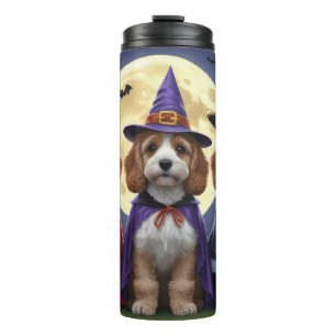 Cockapoo Dog Pumpkin Halloween Funny Thermal Tumbler