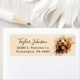 Cockapoo Dog Return Address Label