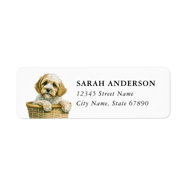 Cockapoo Dog Return Address Labels (Front)