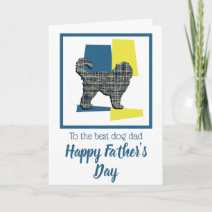 Cockapoo Dog Silhouette TriColour Father’s Day Card