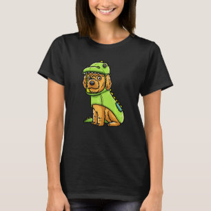 Cockapoo Dog Spoodle In Dinosaur Costume Premium T-Shirt