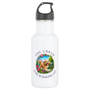 Cockapoo Dog Walker Custom Logo Water Bottle