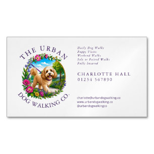 Cockapoo Dog Walker Custom Magnetic Business Card