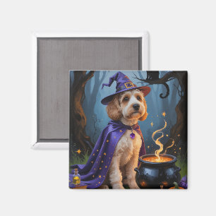Cockapoo Dog Whimsical Halloween Painting Magnet