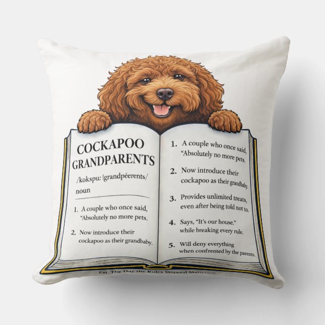 Cockapoo Grandparents Gift | Funny Dog Cushion (Front)