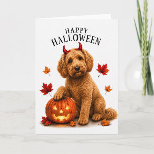 Cockapoo Halloween Devil Dog Card