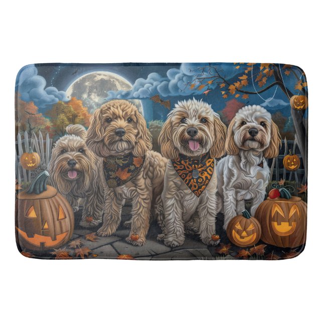 Cockapoo Halloween Spooky Bath Mat (Front)