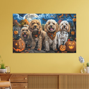 Cockapoo Halloween Spooky Canvas Print