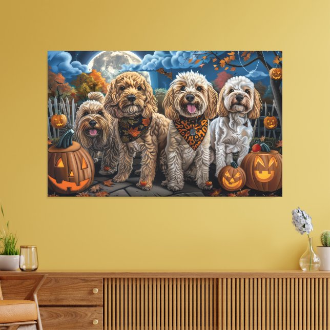 Cockapoo Halloween Spooky Canvas Print (Insitu(LivingRoom))