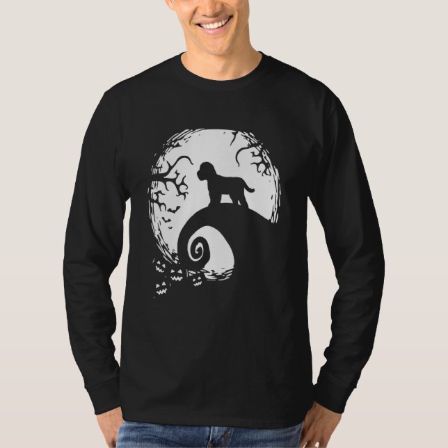 Cockapoo Halloween Under The Moonlight Spooky Dog T-Shirt (Front)