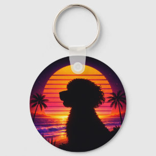 Cockapoo keyring - Retro Cockapoo Dog Lover Gift