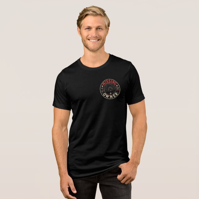 Cockapoo Missing Owner T-Shirt Funny Dog Gift Tri-Blend Shirt (Front Full)
