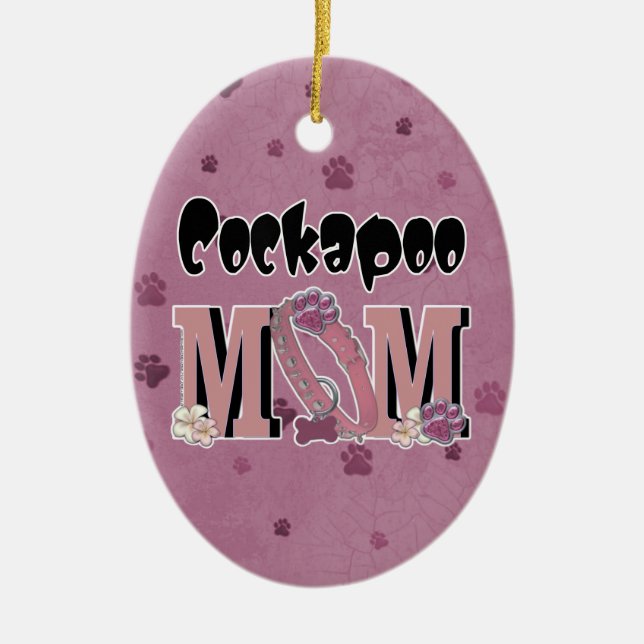 Cockapoo MOM Ceramic Tree Decoration (Front)
