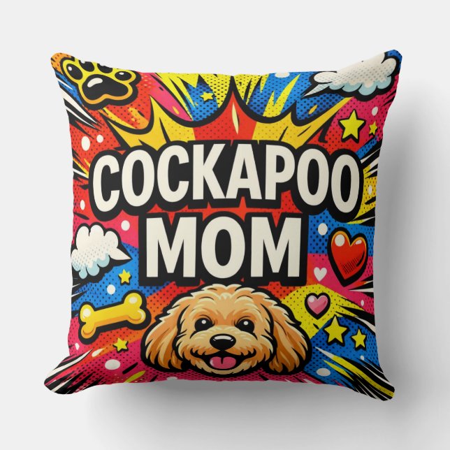 Cockapoo Mom Cushion Cute Dog Gift Pillow (Front)