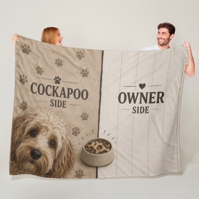 Cockapoo Owner Side Blanket Funny Dog Lover Gift (In Situ)