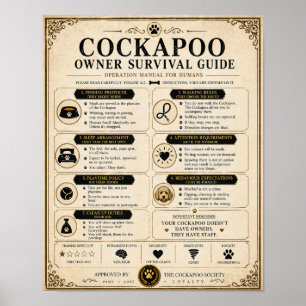 Cockapoo Owner Survival Guide Poster Gift