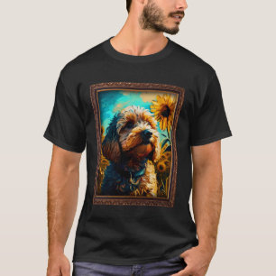 Cockapoo Painting Sunflower Flower Mum Women Flora T-Shirt