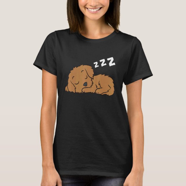 Cockapoo Pajama Cute Cockapoo Dog Sleeping T-Shirt (Front)
