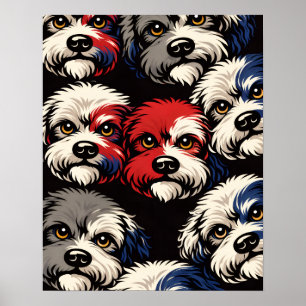 Cockapoo Pattern Wall Art Gift for Dog Lovers