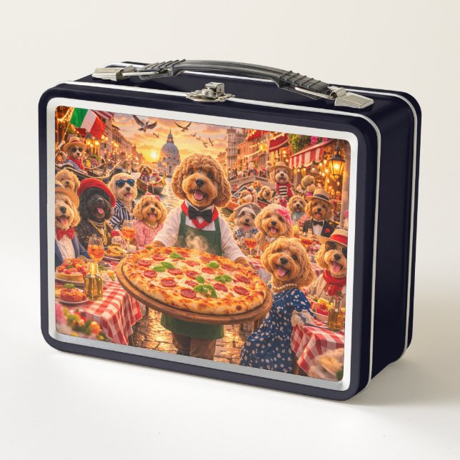 Cockapoo Pizza Lunchbox Funny Dog Design (Front)