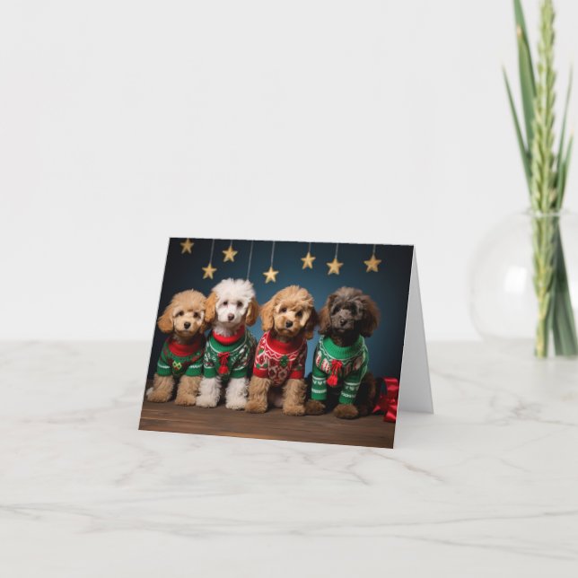 Cockapoo Puppies Christmas Card (Front)