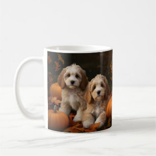 Cockapoo Puppy Autumn Delight Pumpkin Coffee Mug
