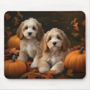 Cockapoo Puppy Autumn Delight Pumpkin Mouse Mat