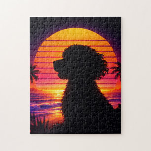 Cockapoo Puzzle- Retro Cockapoo Dog Lover Gift Jigsaw Puzzle