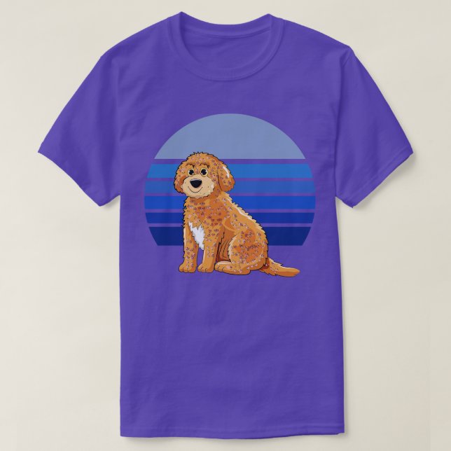Cockapoo Retro Blue T-Shirt (Design Front)