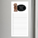 Cockapoo Shopping List  Magnetic Notepad<br><div class="desc">Adorable things to fetch Cockapoo dog with a black chalkboard frame personalised with your name.</div>