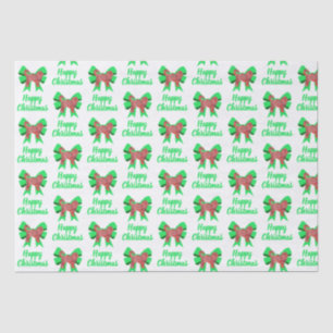 Cockapoo Silhouette Red Christmas Dog & Bow White Tissue Paper