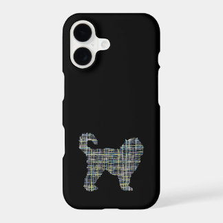 Cockapoo Silhouette Yellow & Black Grid