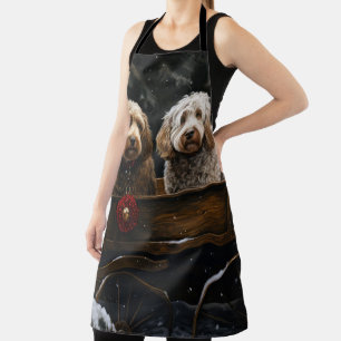 Cockapoo Snowy Sleigh Christmas Decor Apron
