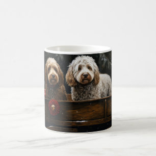 Cockapoo Snowy Sleigh Christmas Decor Coffee Mug