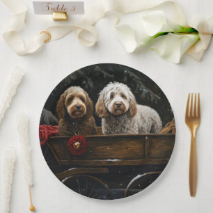 Cockapoo Snowy Sleigh Christmas Decor    Paper Plate