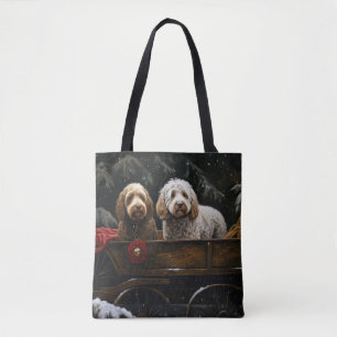 Cockapoo Snowy Sleigh Christmas Decor    Tote Bag