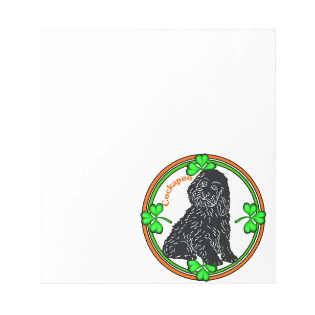 Cockapoo St Patrick's Day Notepad (Front)