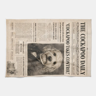 Cockapoo Vintage Newspaper Tea Towel